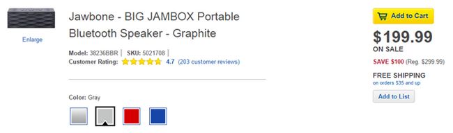 Fotografía - [Offre Alerte] Best Buy offre La Jawbone Jambox Big Bluetooth Speaker Pour 200 $ (100 $ de rabais) Aujourd'hui seulement